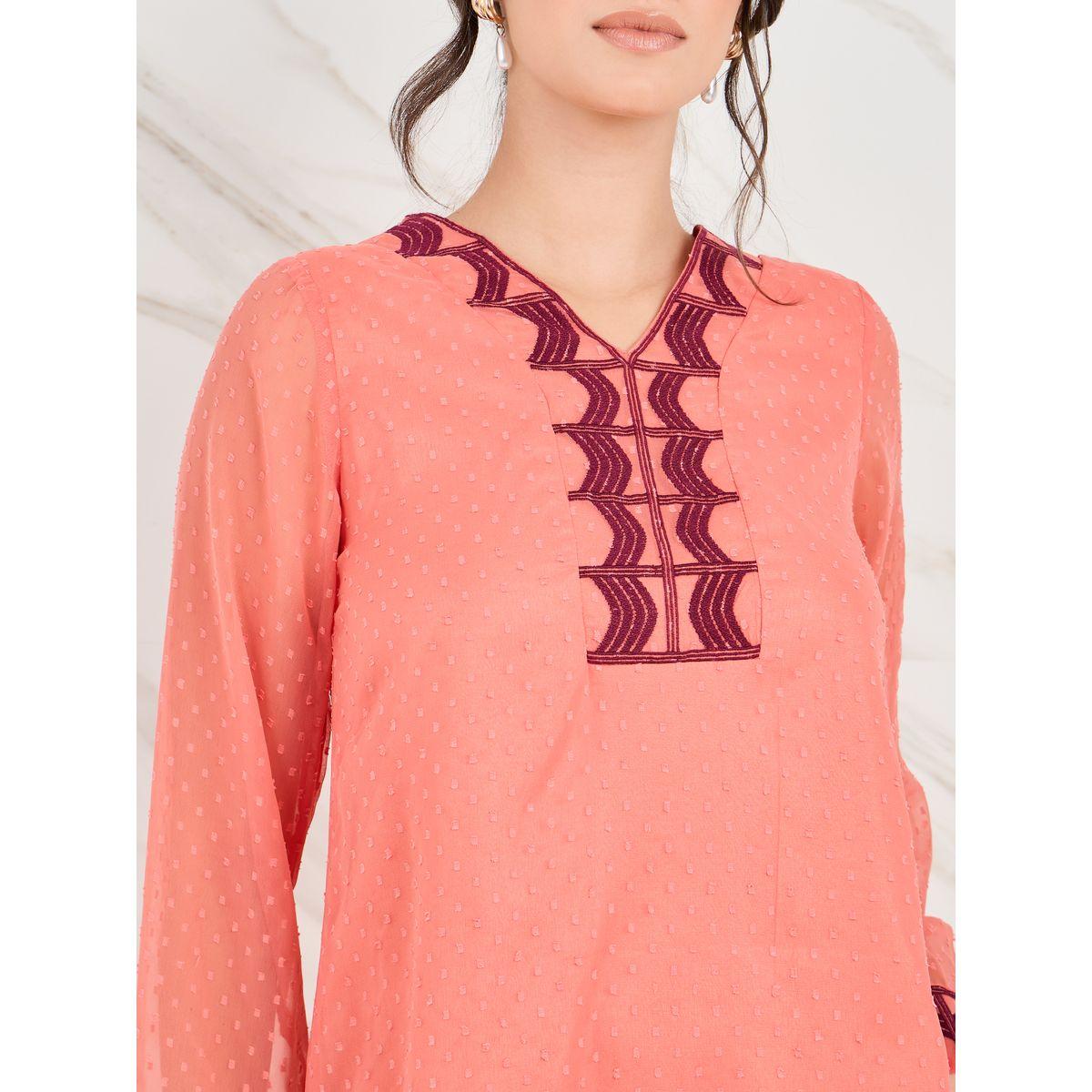 Styli Embroidered Panel Dobby Jalabiya-women-arabicclothing-jalabiyas-image-3
