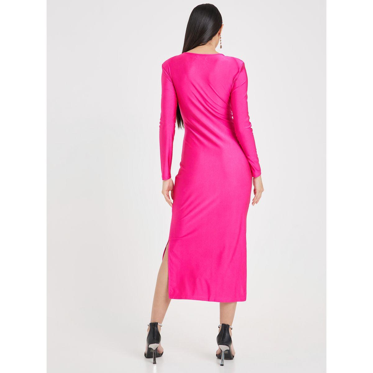 Styli Knotted Bodycon Midi Dress with Side Slit-women-clothing-dresses-image-5