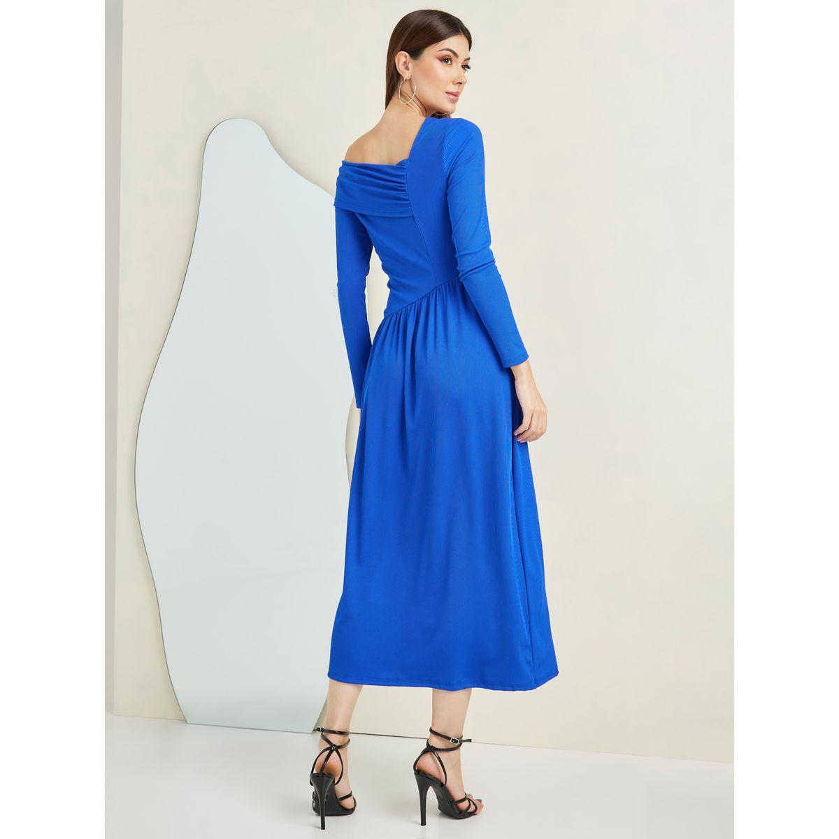 فستان ميدي برقبة غير متماثلة الطول-women-clothing-dresses-image-4