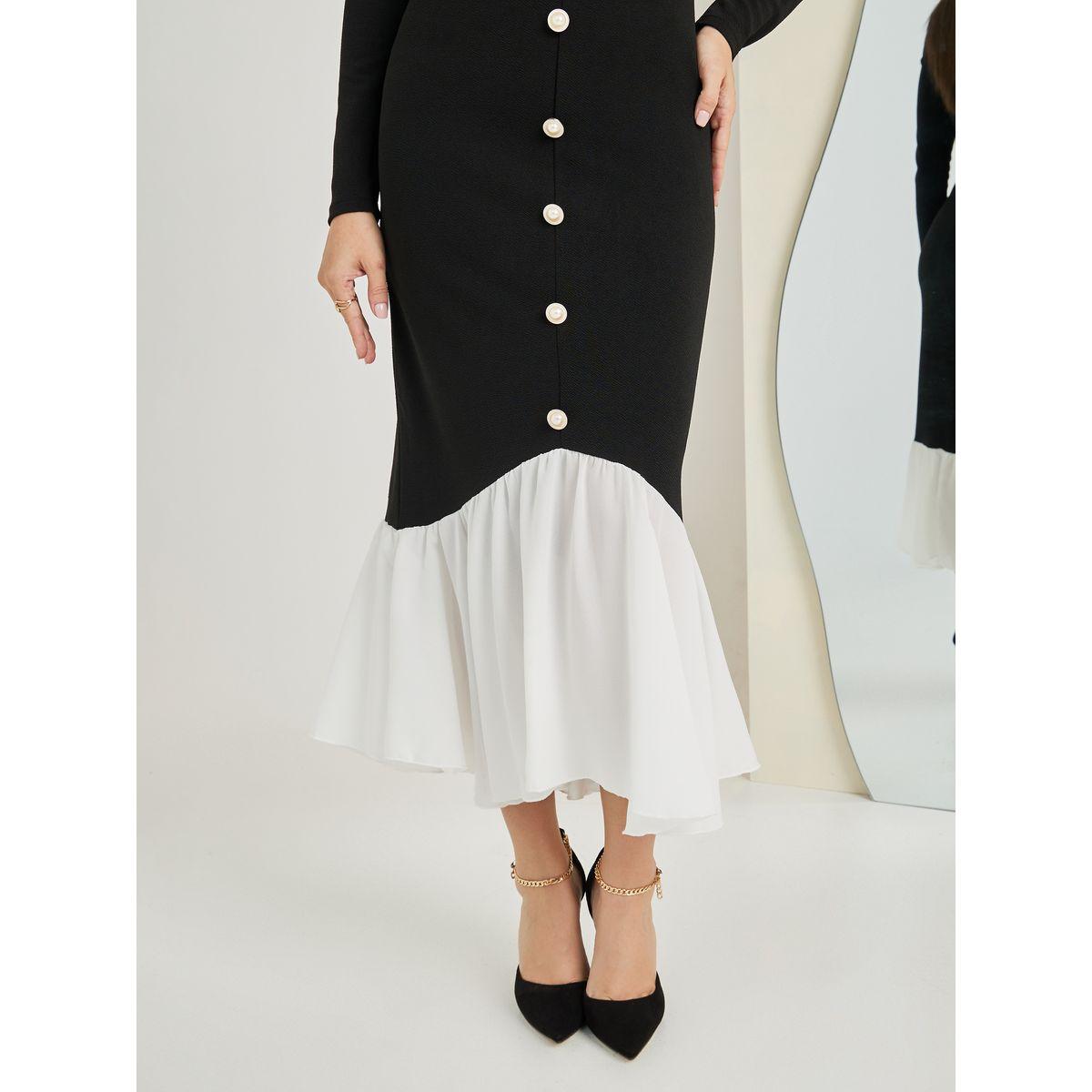 فستان ميدي بنمط كتل الالوان-women-clothing-dresses-image-4