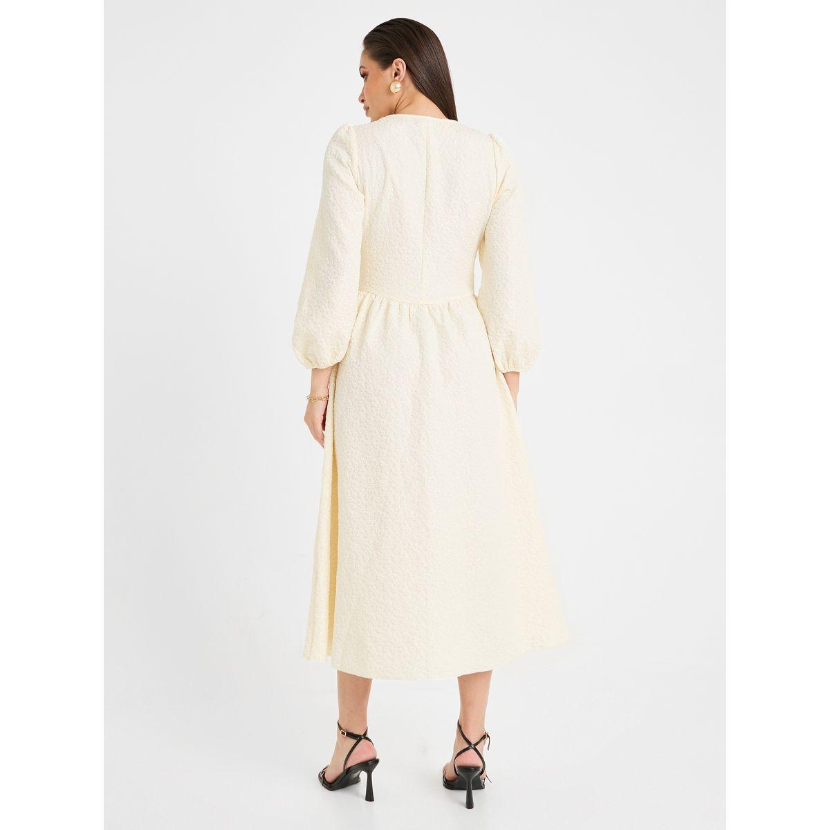 فستان ميدي بتفاصيل بارزة الملمس-women-clothing-dresses-image-4