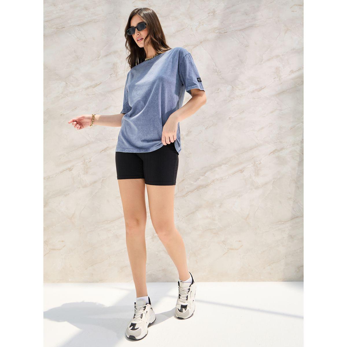 Styli Elevate Oversized Acid Wash T-Shirt With Badge Detail-women-clothing-tshirts-image-2