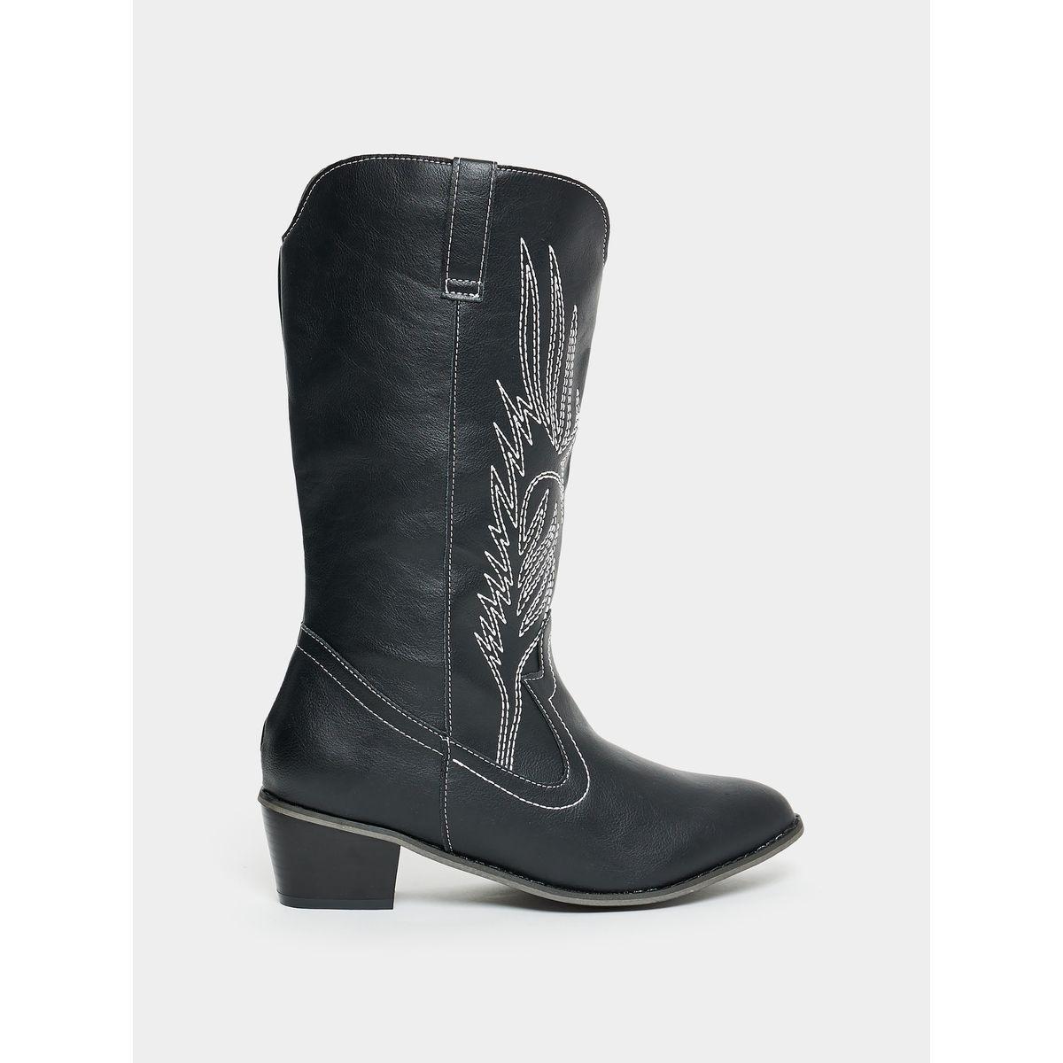 Styli Tribal Stitched Detail High Length Boots-women-shoes-boots-image-2