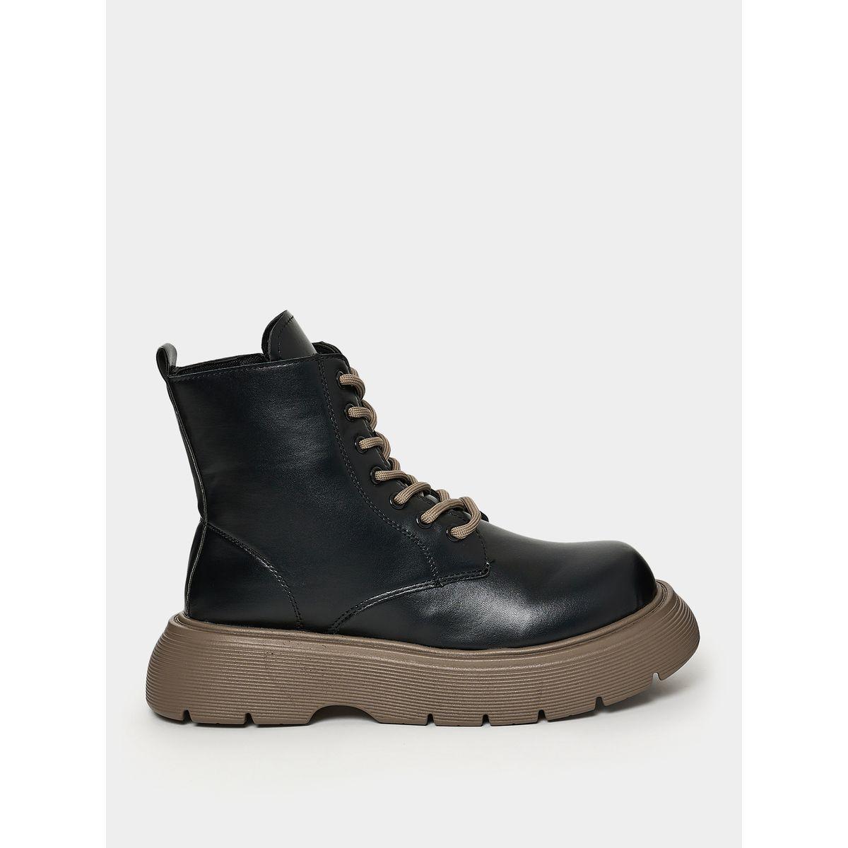 Styli Solid Lace Up Boots-women-shoes-boots-image-2
