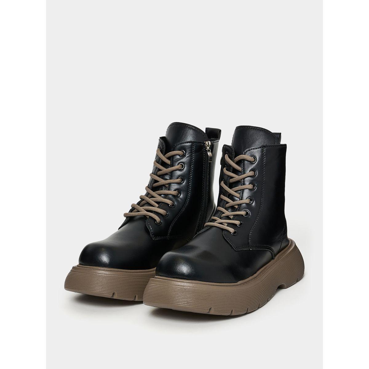 Styli Solid Lace Up Boots-women-shoes-boots-image-3