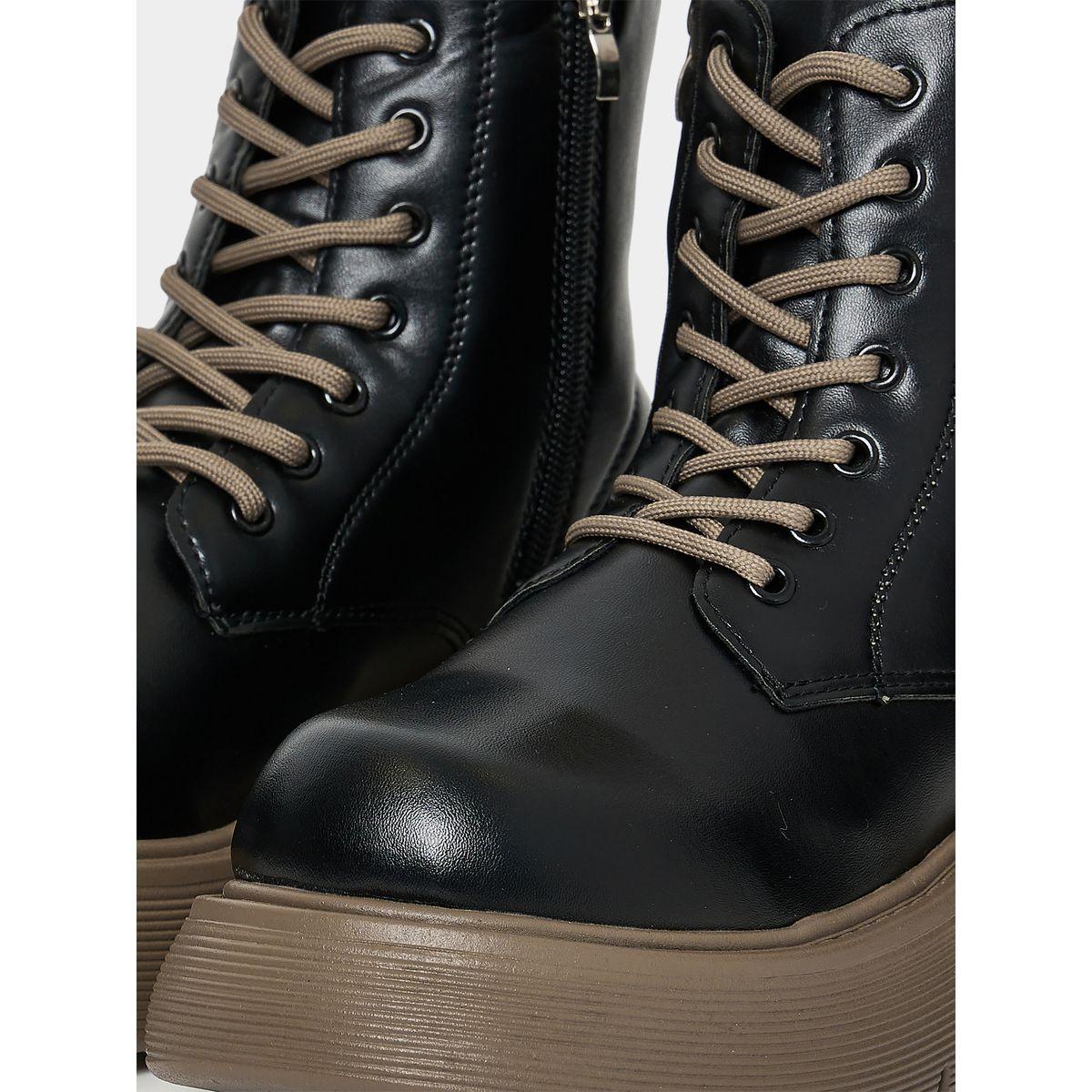Styli Solid Lace Up Boots-women-shoes-boots-image-6