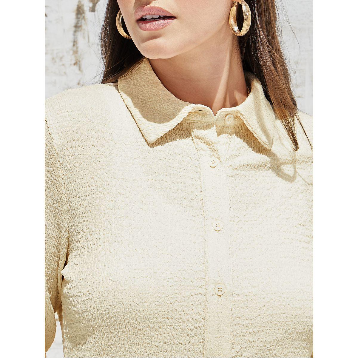 Styli Elevate Textured Regular Fit Shirt with Button Placket-women-clothing-shirtsandblouses-shirts-image-4