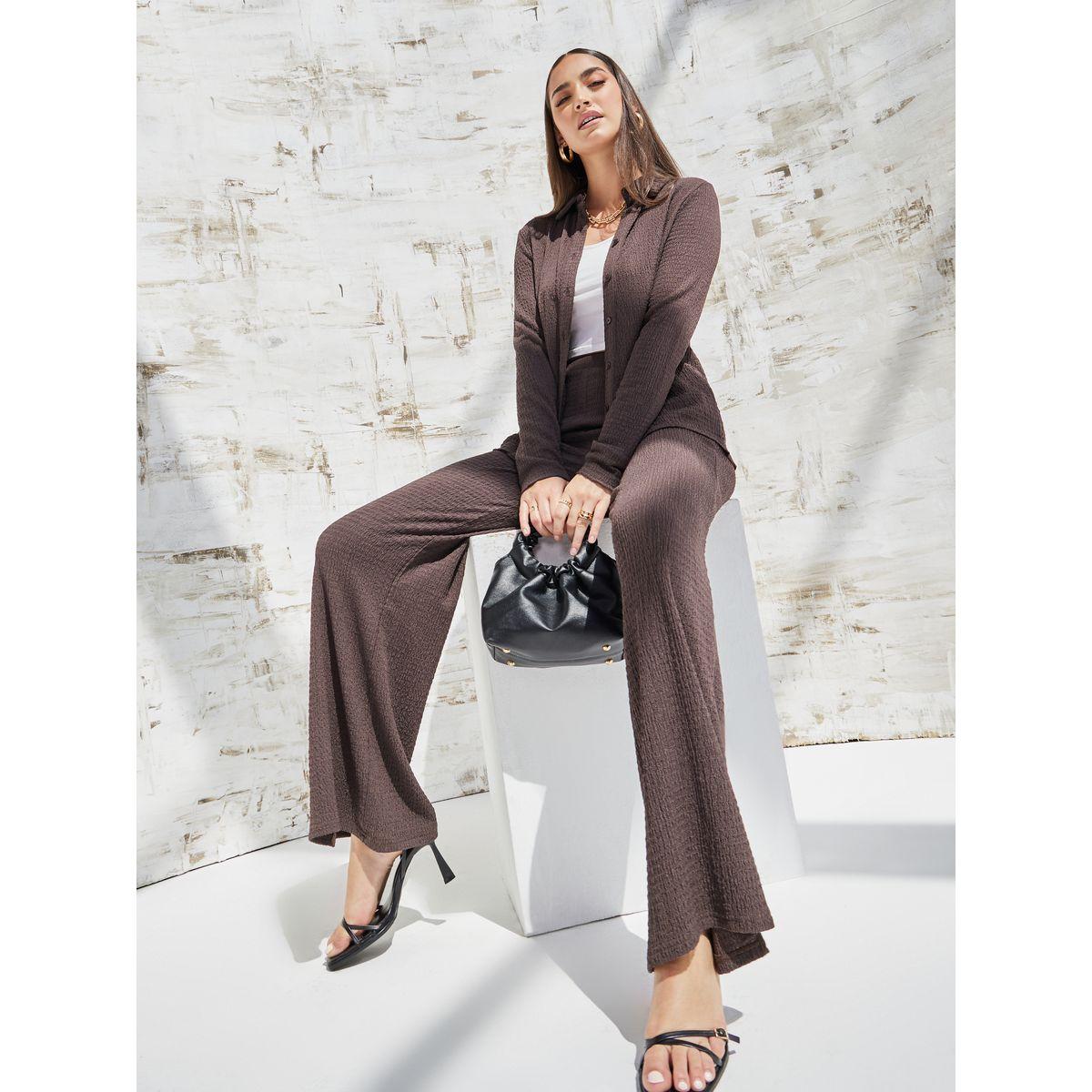 بنطال بأرجل واسعة وشق جانبي-women-clothing-bottoms-trousers-image-1