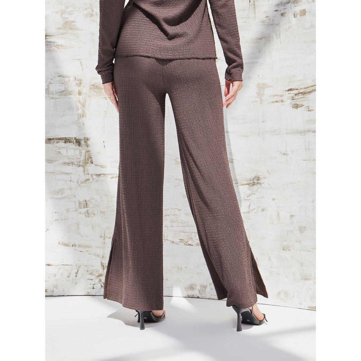 بنطال بأرجل واسعة وشق جانبي-women-clothing-bottoms-trousers-image-5