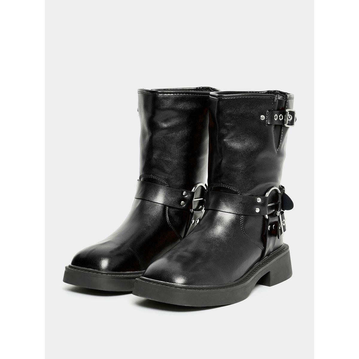 Styli Buckle Embellished Ankle Length Boots-women-shoes-boots-image-3