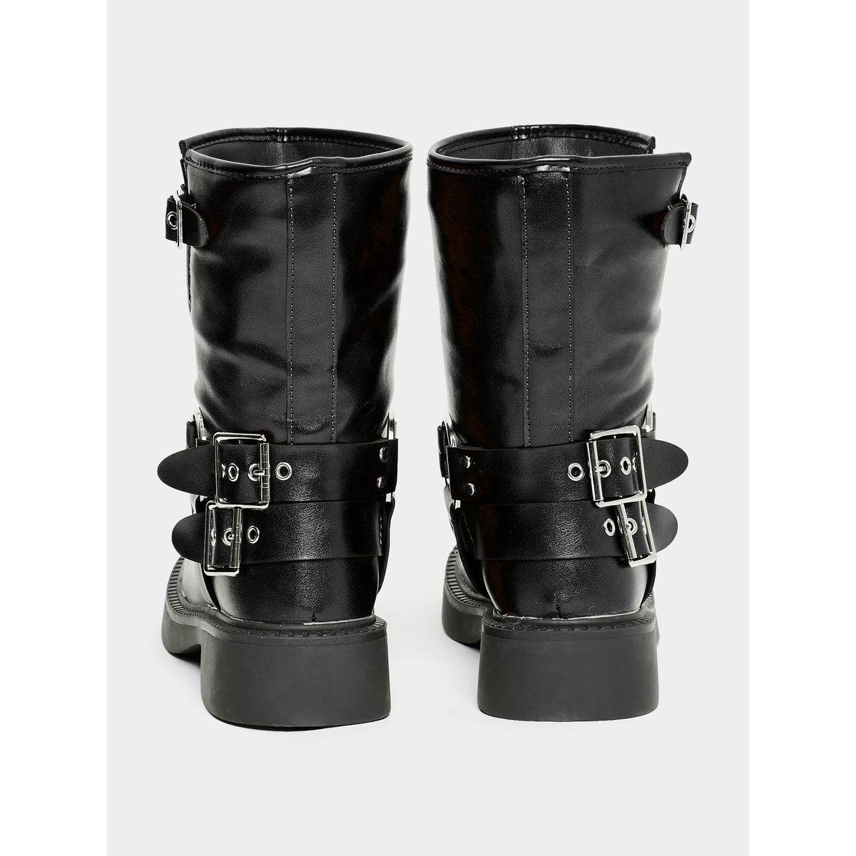 Styli Buckle Embellished Ankle Length Boots-women-shoes-boots-image-4