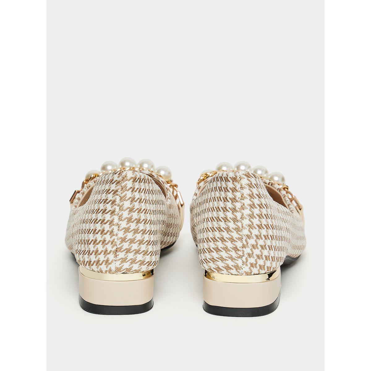 Styli Houndstooth Pattern Embellished Shoes-women-shoes-heels-image-3