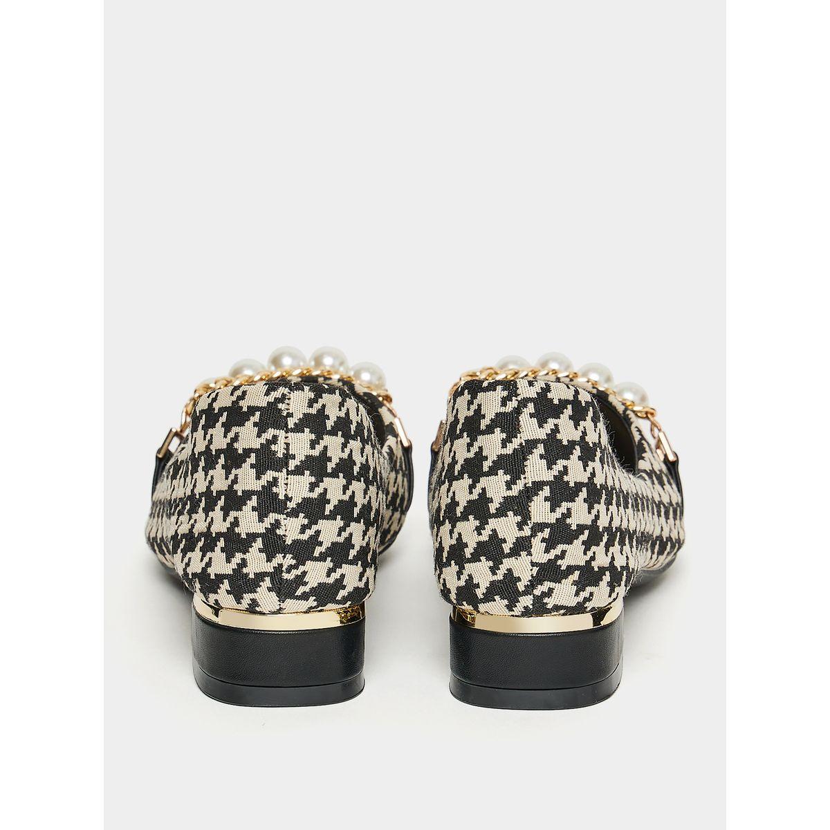 Styli Houndstooth Pattern Embellished Shoes-women-shoes-heels-image-3