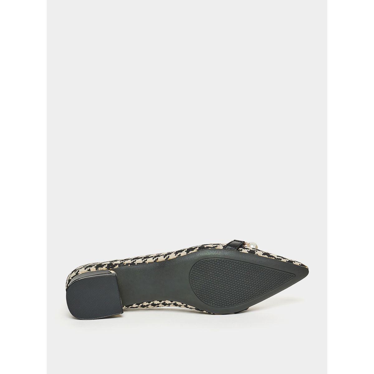 Styli Houndstooth Pattern Embellished Shoes-women-shoes-heels-image-6