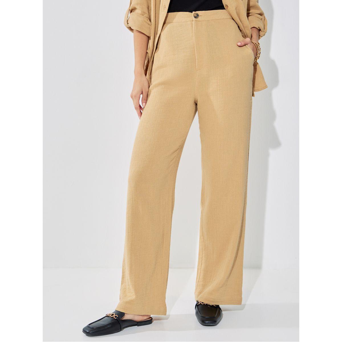 Styli Elevate High Rise Wide Leg Textured Trouser-women-clothing-bottoms-trousers-image-2
