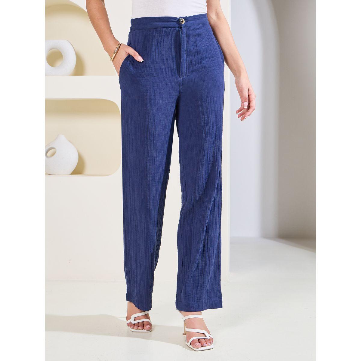 Styli Elevate Crinkle Elasticated Full Length Pant with Pocket Detail-women-clothing-bottoms-trousers-image-1