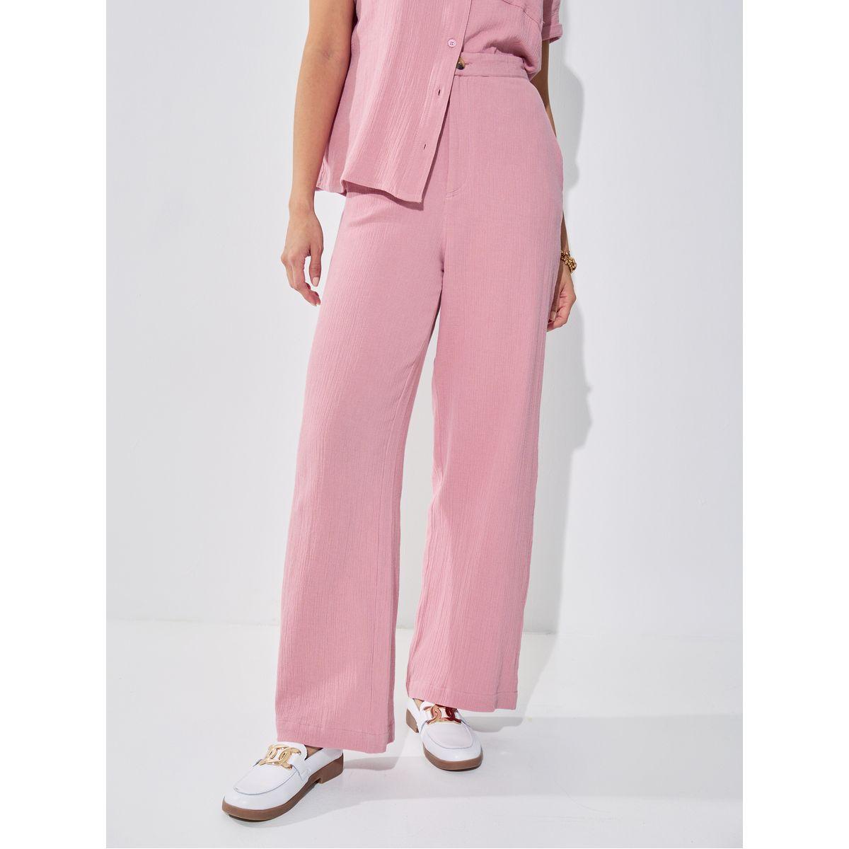 Styli Elevate High Rise Wide Leg Textured Trouser-women-clothing-bottoms-trousers-image-2
