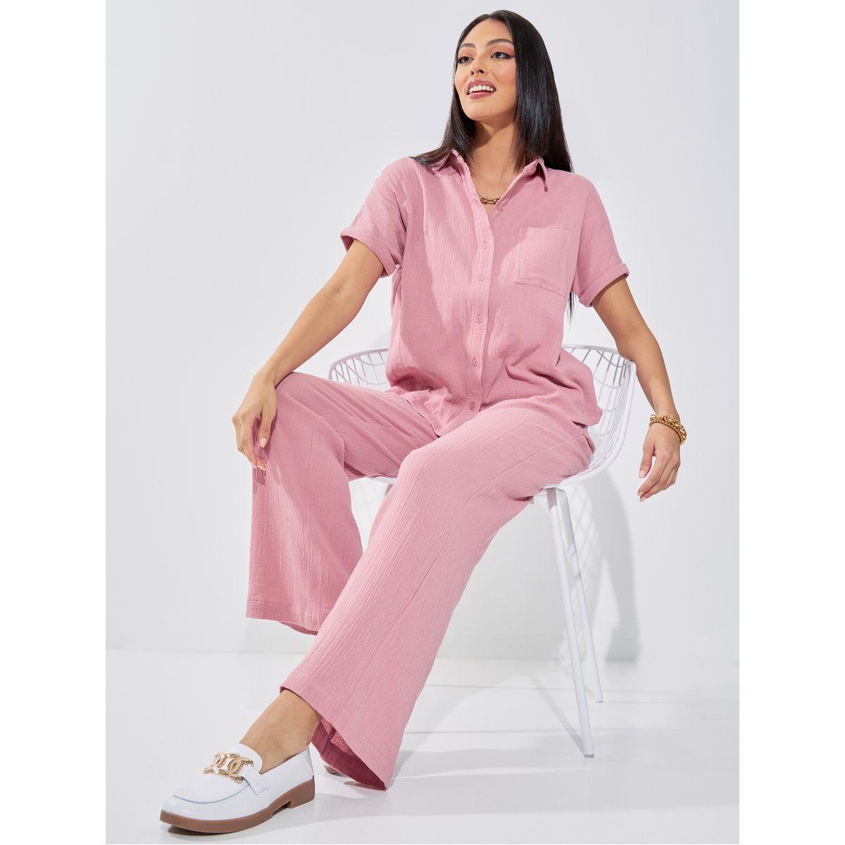 Styli Elevate High Rise Wide Leg Textured Trouser-women-clothing-bottoms-trousers-image-5