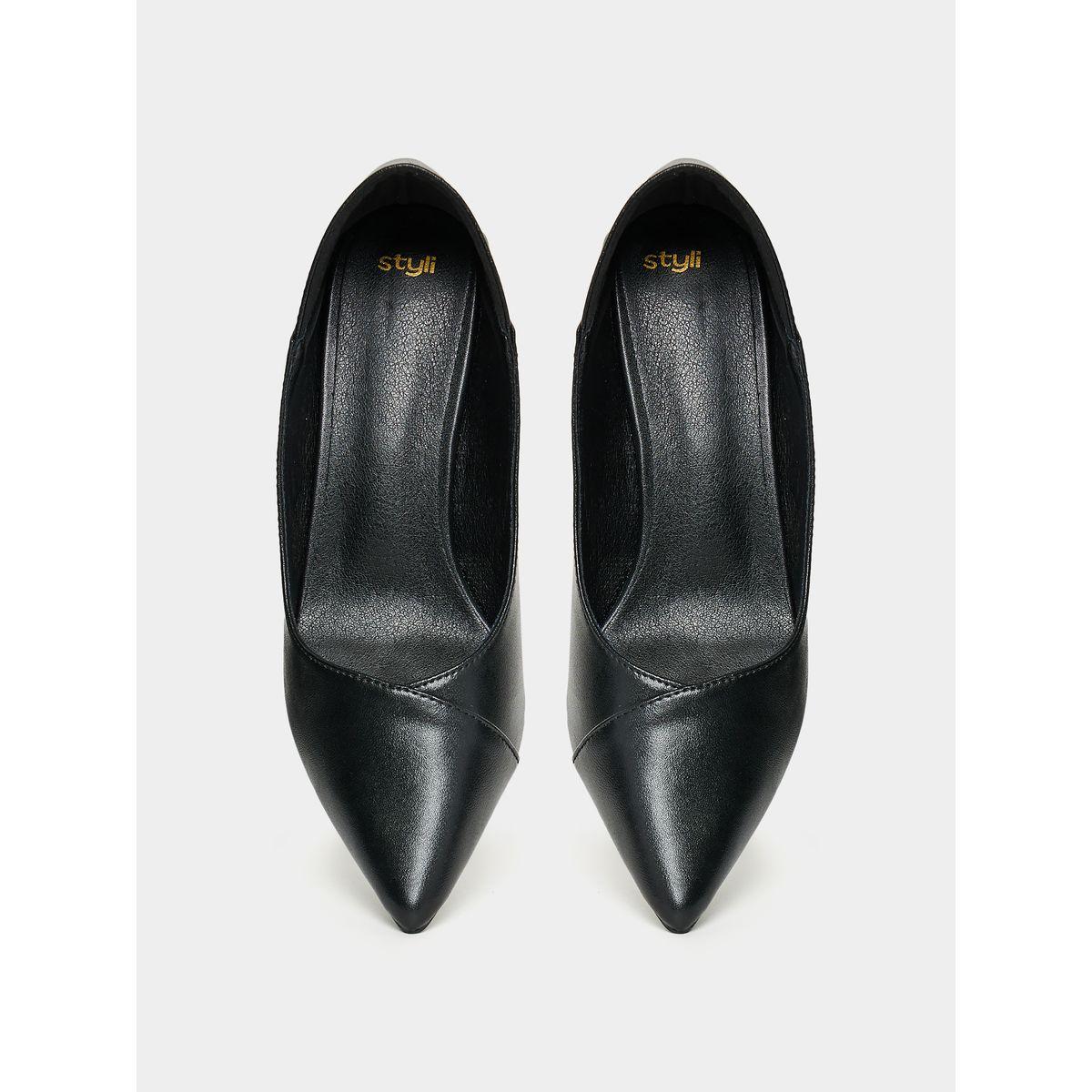 Styli Pointed Toe Block Heel Formal Shoes-women-shoes-heels-image-4