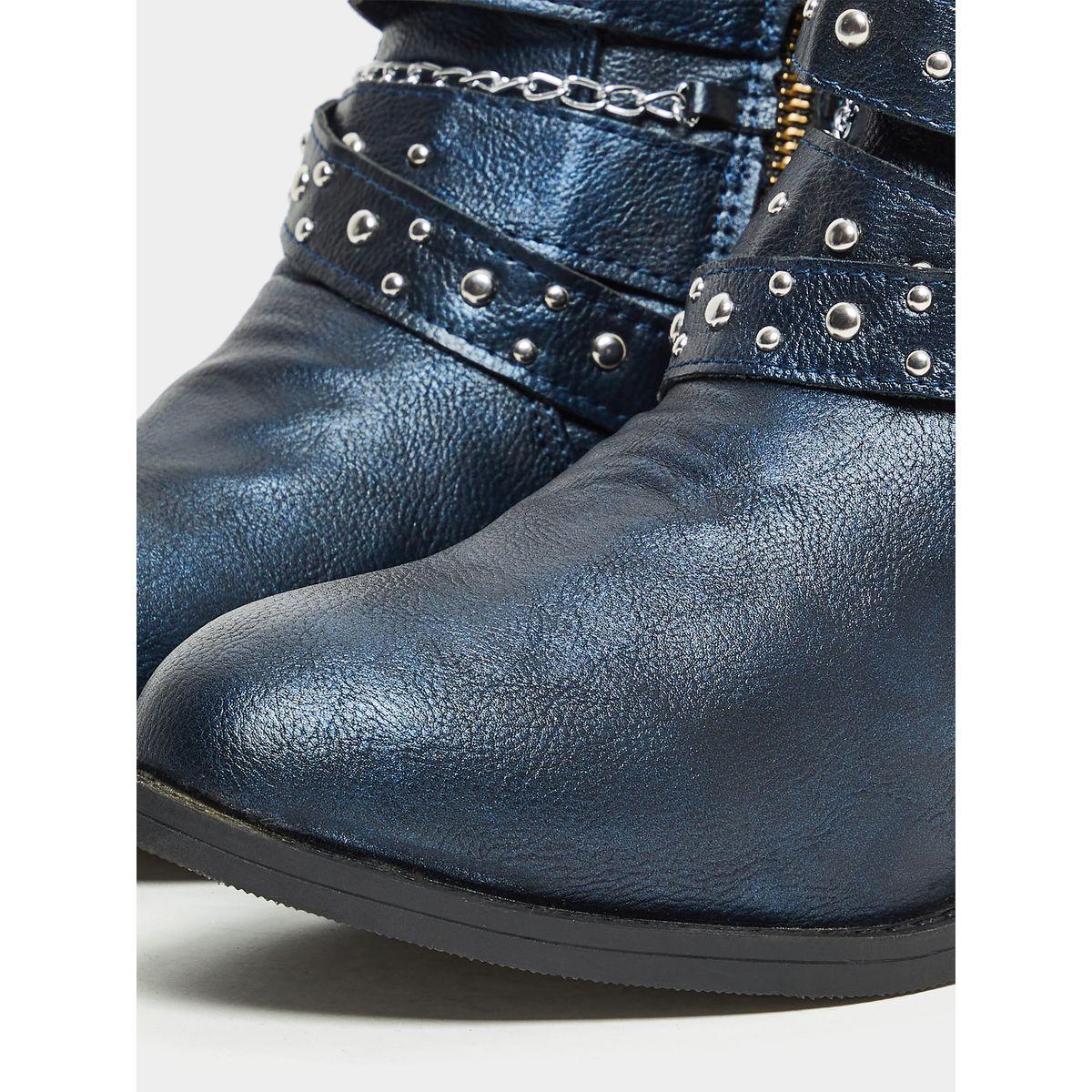 Styli Buckle Embellished Ankle Length Boots-women-shoes-boots-image-5