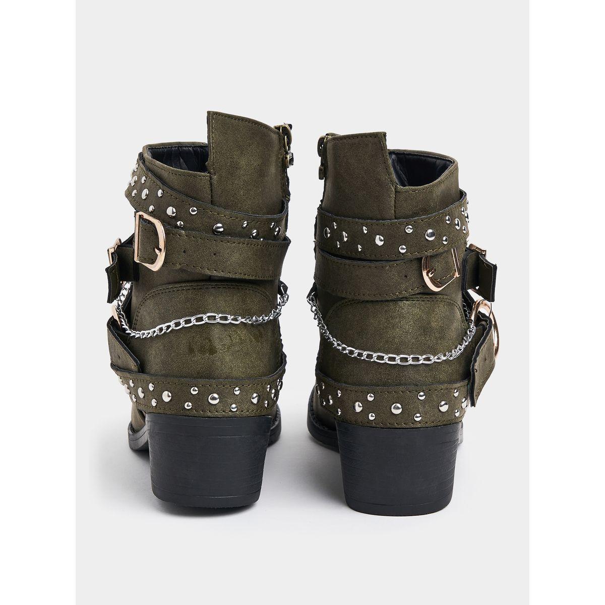 Styli Buckle Embellished Ankle Length Boots-women-shoes-boots-image-3