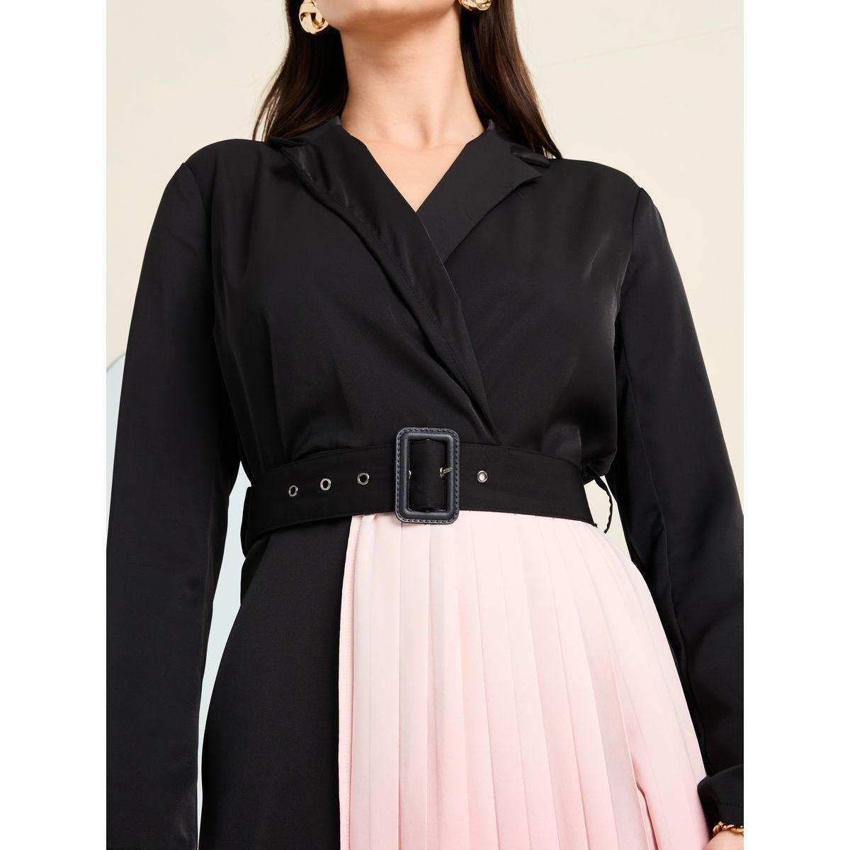 Styli Pleated Ombre Blazer Midi Dress-women-clothing-dresses-image-4