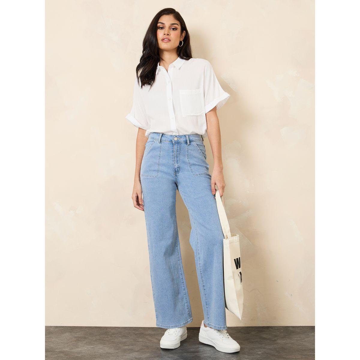 جينز بقصة مستقيمة وجيوب-women-clothing-bottoms-jeans-image-1