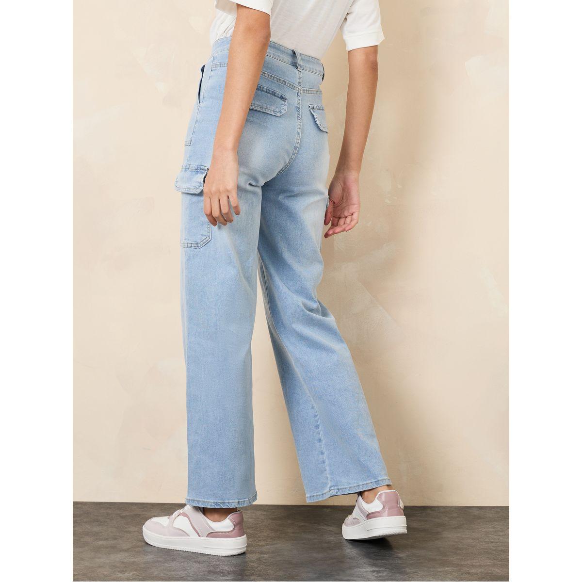 Styli Cargo Pocket Washed Straight Fit Jeans-women-clothing-bottoms-jeans-image-4