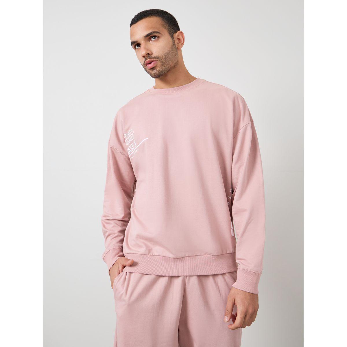 Styli Limited Oversized Fleece Sweatshirt with Minimal Print-men-winterwear-hoodiesandsweatshirts-image-1