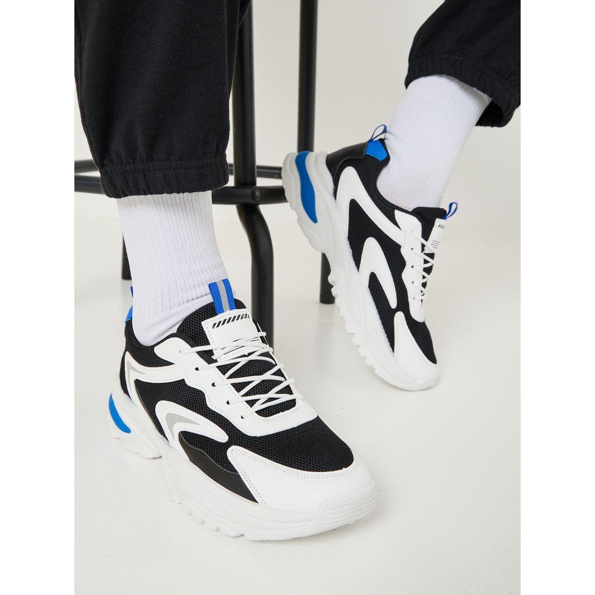 Styli Textured Chunky Sole Colorblock Lace Up Sneakers-men-shoes-sneakers-image-1