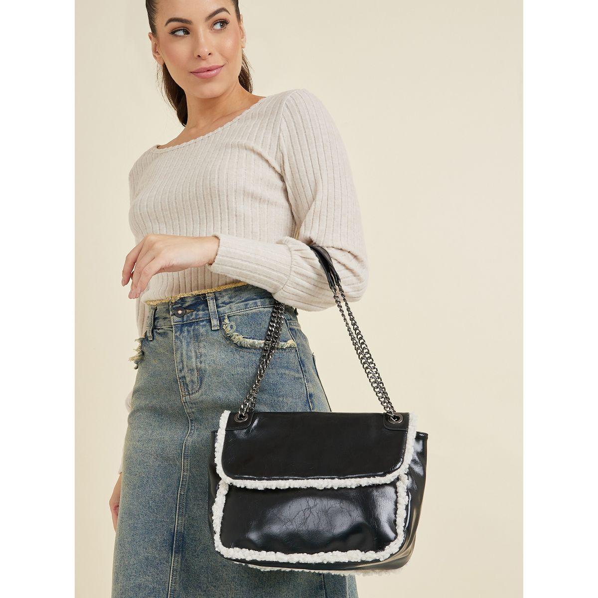 Styli Contrast Faux Fur Lining Trim Bag-women-bagsandwallets-handbags-image-2