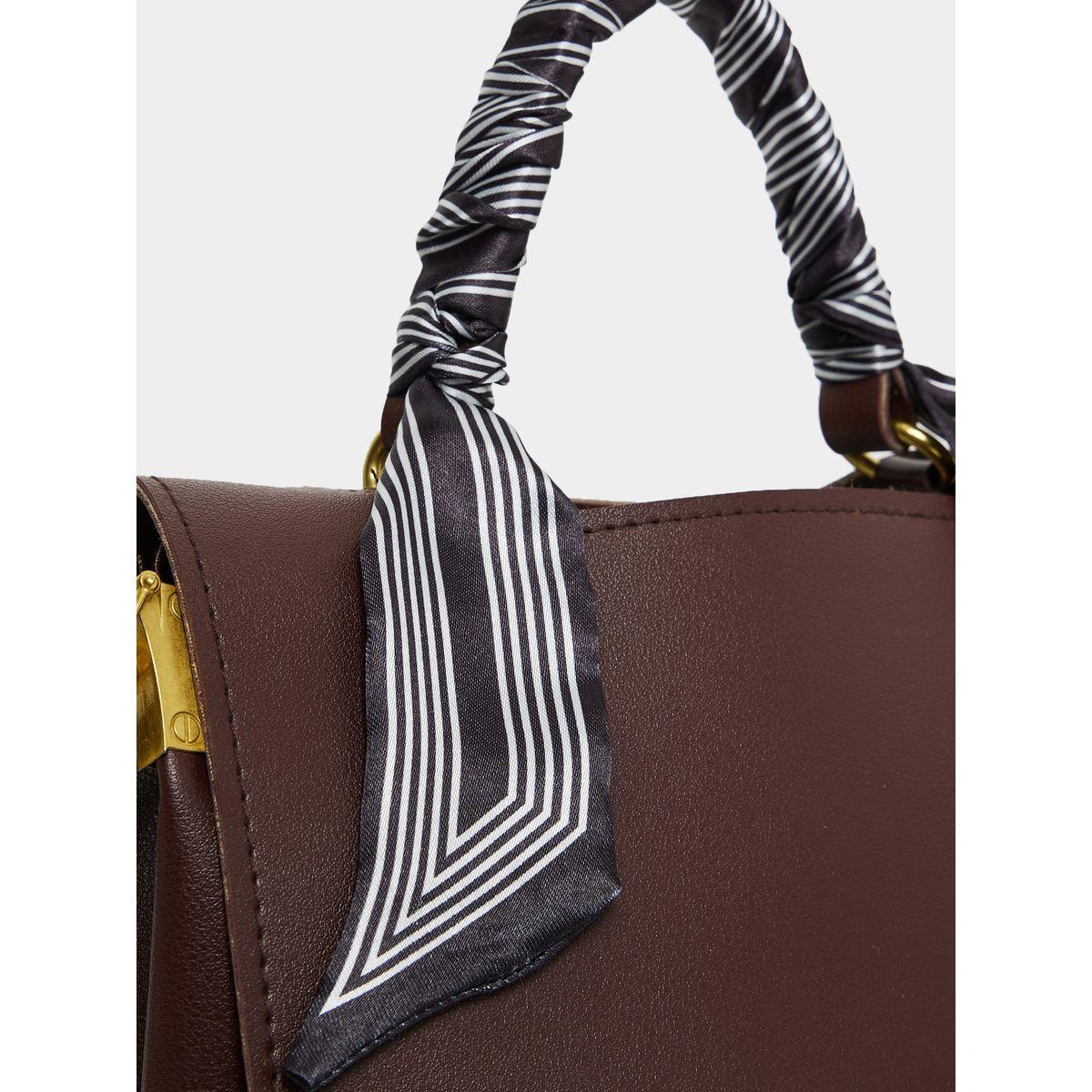 Styli Scarf Design Bag with Push-Lock Closure-women-bagsandwallets-handbags-image-2