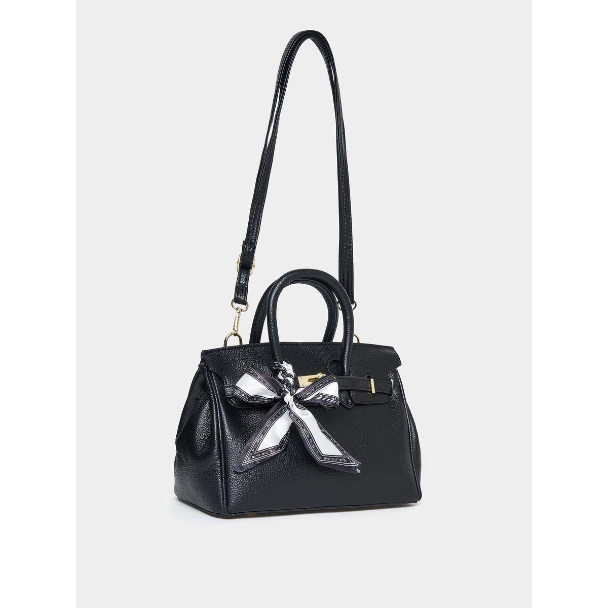 Styli Tie Ribbon Design Handbag with Turn Lock-women-bagsandwallets-handbags-image-1