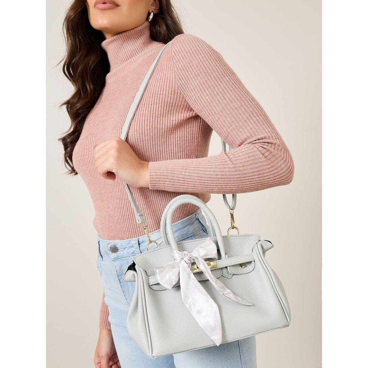 Styli Tie Ribbon Design Handbag with Turn Lock-women-bagsandwallets-handbags-image-4