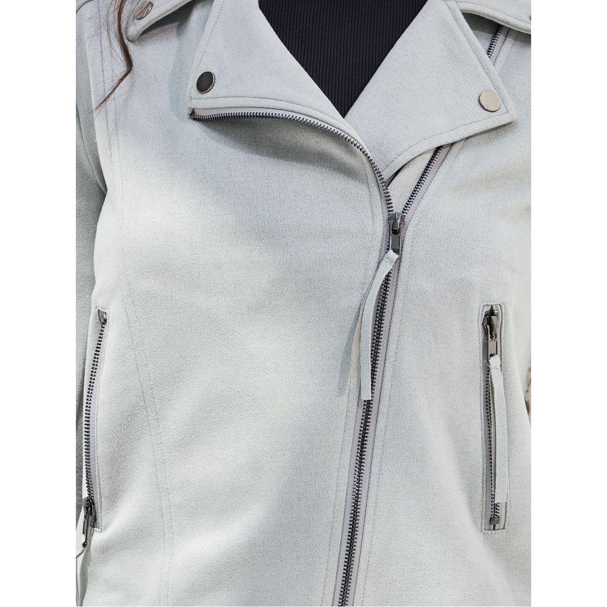 Buy Women s Styli Elevate Suede Look Biker Jacket with Zipper Detail Online Centrepoint KSA
