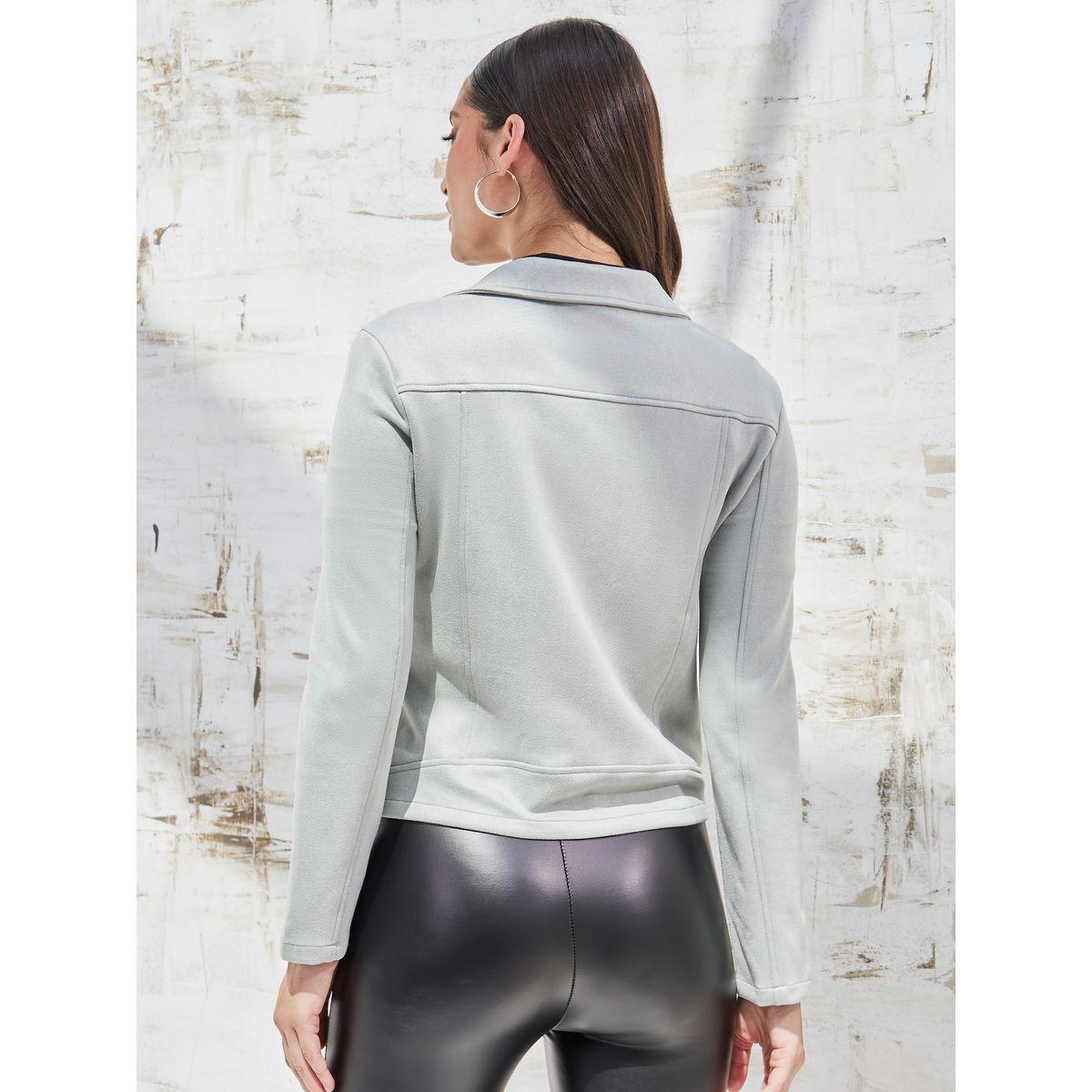 Styli Elevate Suede Look Biker Jacket with Zipper Detail-women-winterwear-coatsandjackets-jackets-image-6