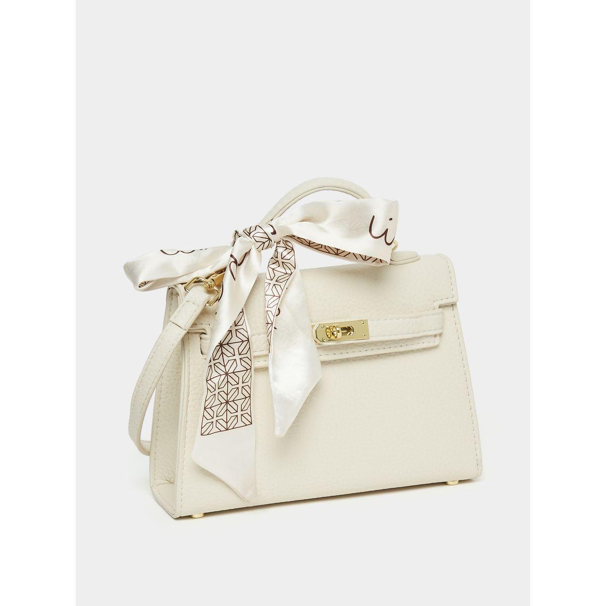 Styli Scarf Design Handbag with Push-Lock-women-bagsandwallets-handbags-image-1