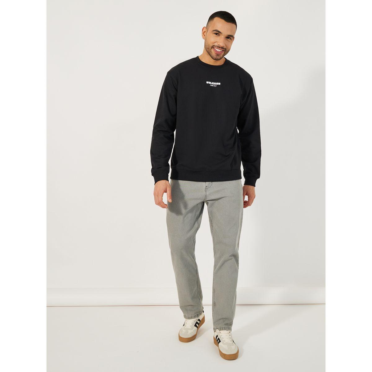 Styli Relaxed Fit Puff Print Fleece Sweatshirt-men-winterwear-hoodiesandsweatshirts-image-2