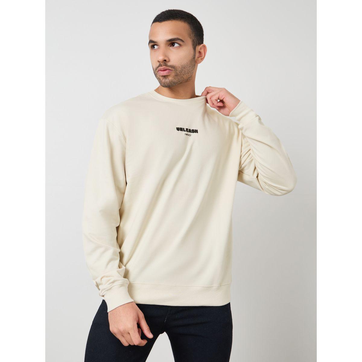 Styli Relaxed Fit Puff Print Fleece Sweatshirt-men-winterwear-hoodiesandsweatshirts-image-1