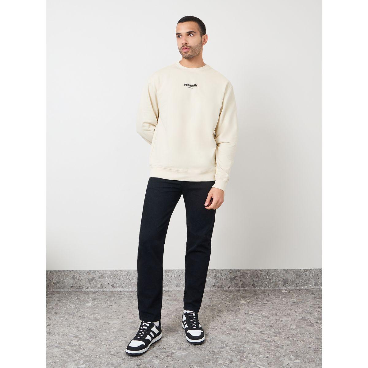 Styli Relaxed Fit Puff Print Fleece Sweatshirt-men-winterwear-hoodiesandsweatshirts-image-2