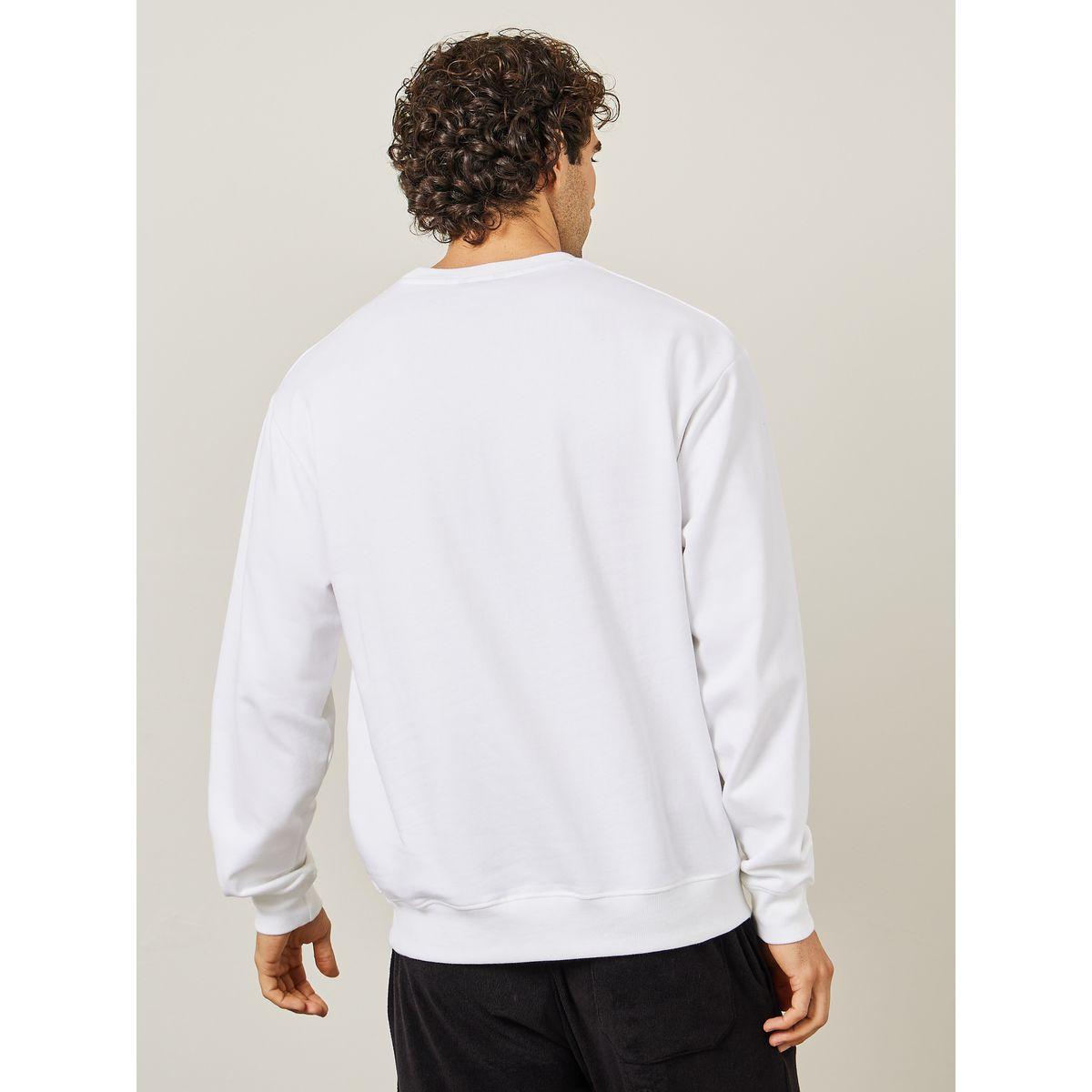 Styli Solid Relax Fit Neck Stitch Detail Fleece Sweatshirt-men-winterwear-hoodiesandsweatshirts-image-5