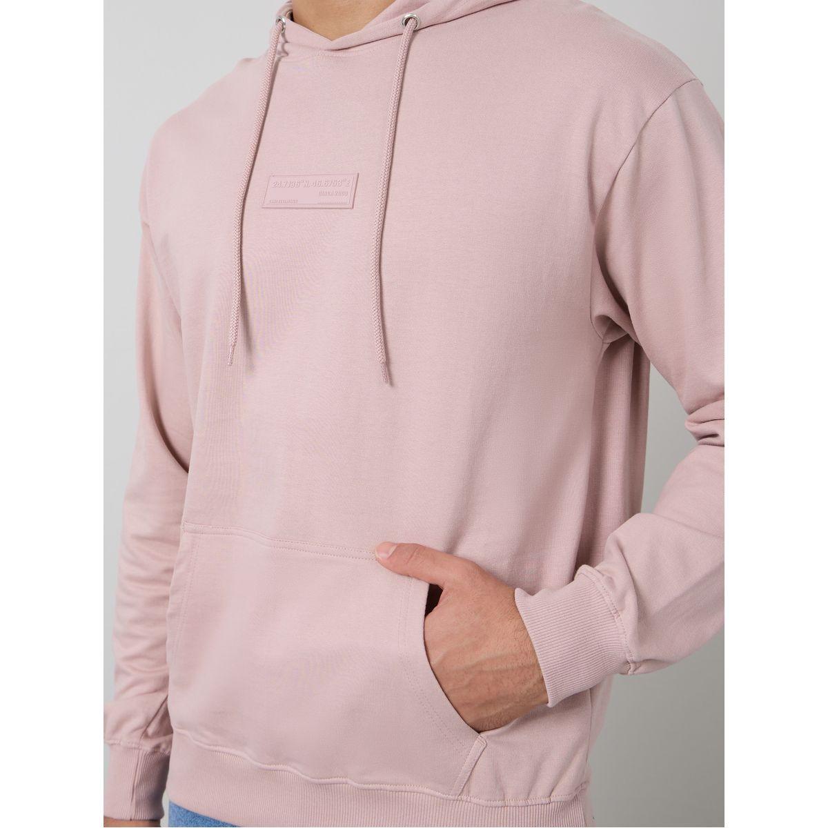 Styli Solid Relaxed Fit Silicon Badge Fleece Hoodie-men-winterwear-hoodiesandsweatshirts-image-3