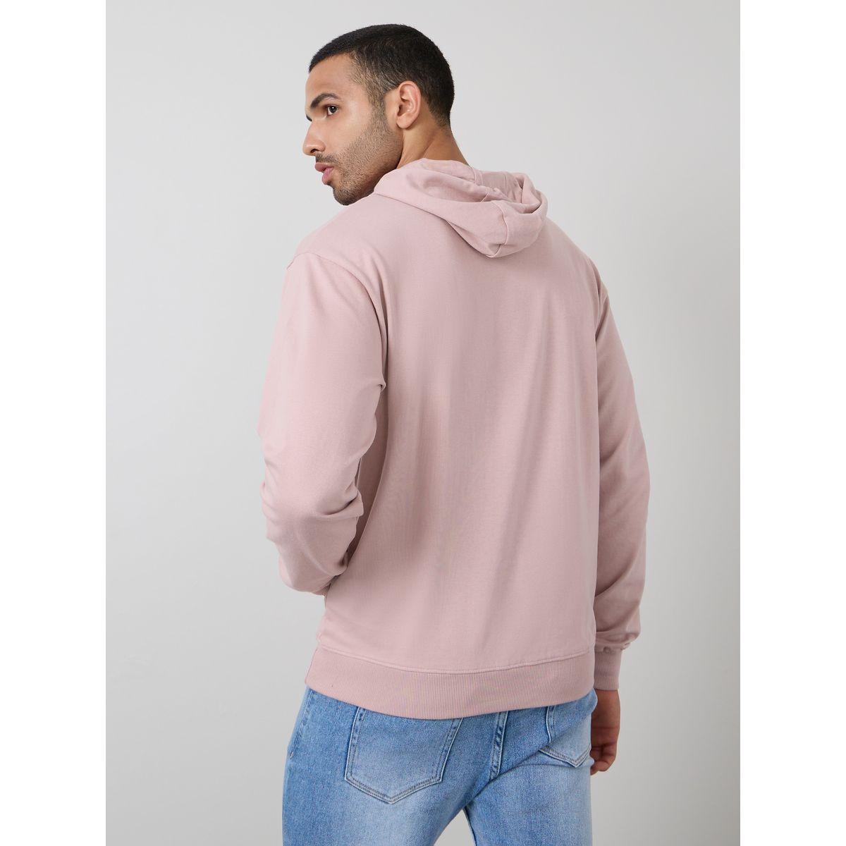 Styli Solid Relaxed Fit Silicon Badge Fleece Hoodie-men-winterwear-hoodiesandsweatshirts-image-4