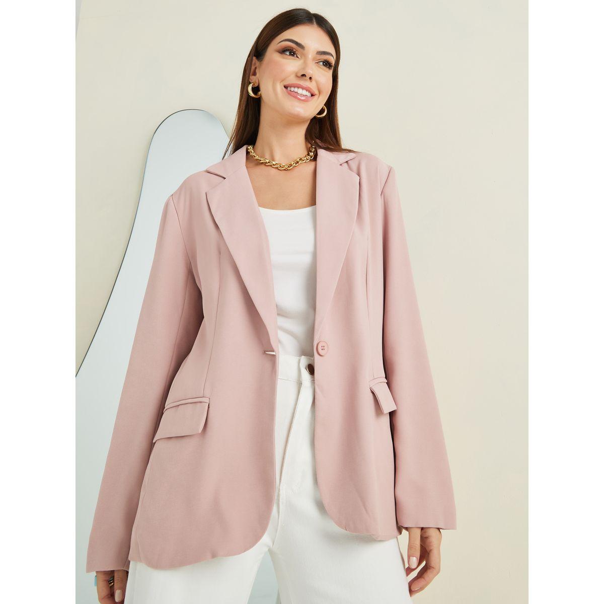 Styli Oversized Single Breasted Blazer With Flap Detail-women-clothing-coatsandjackets-blazers-image-2