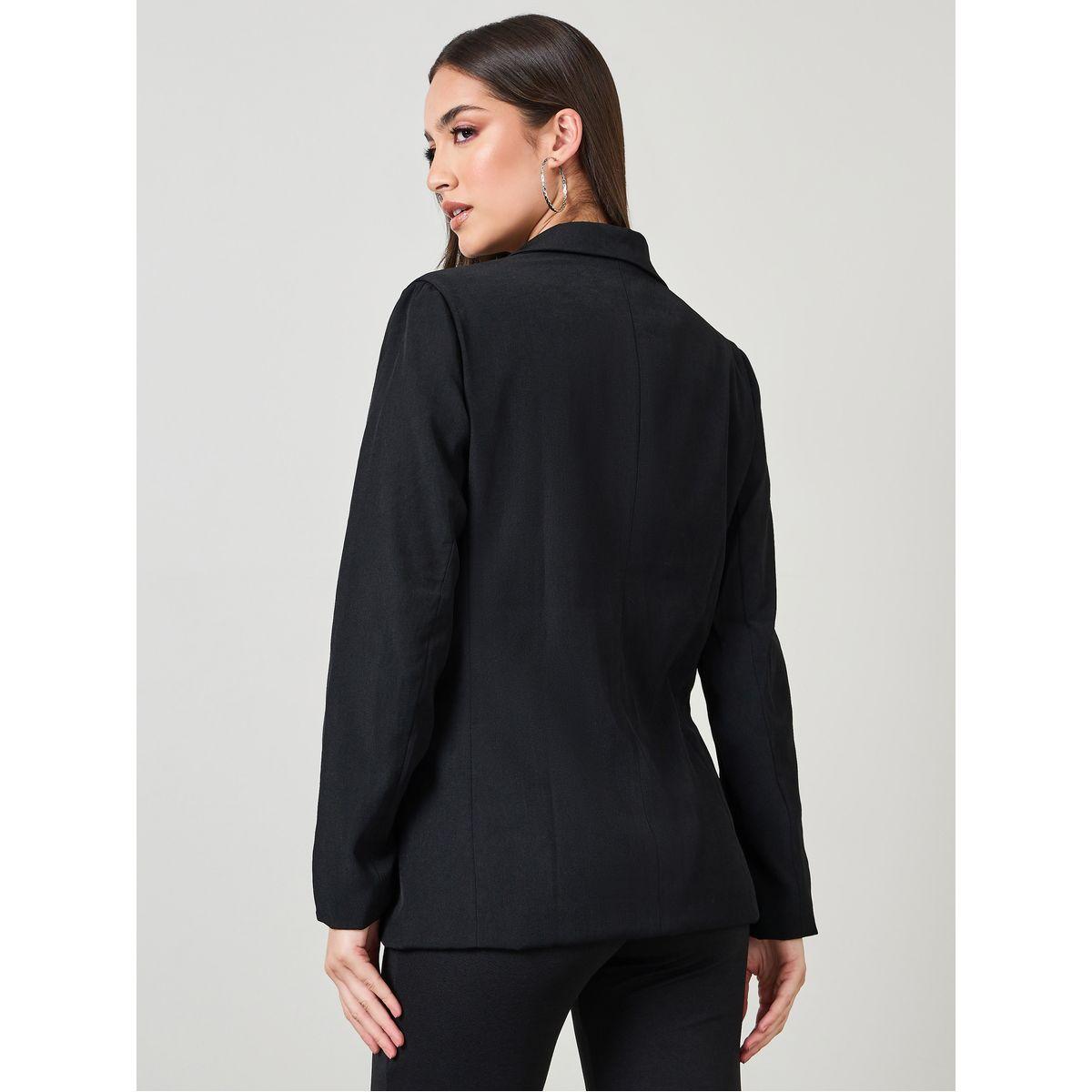 Styli Regular Fit Flap Detail Buttoned Blazer-women-clothing-coatsandjackets-blazers-image-5