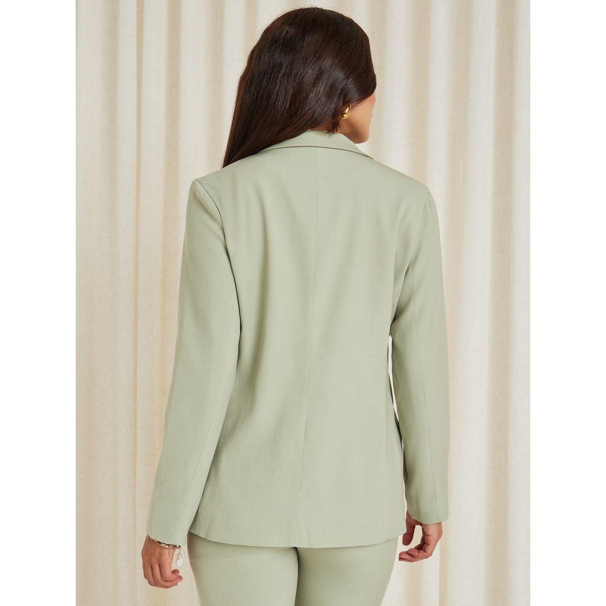 Styli Regular Fit Flap Detail Buttoned Blazer-women-clothing-coatsandjackets-blazers-image-5