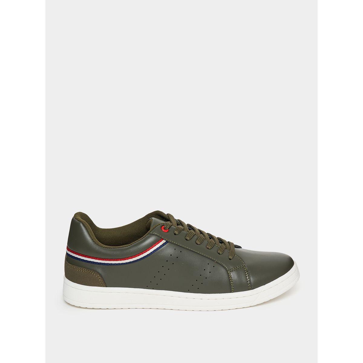 Styli Collar Stripe Lace Up Sneakers-men-shoes-sneakers-image-1