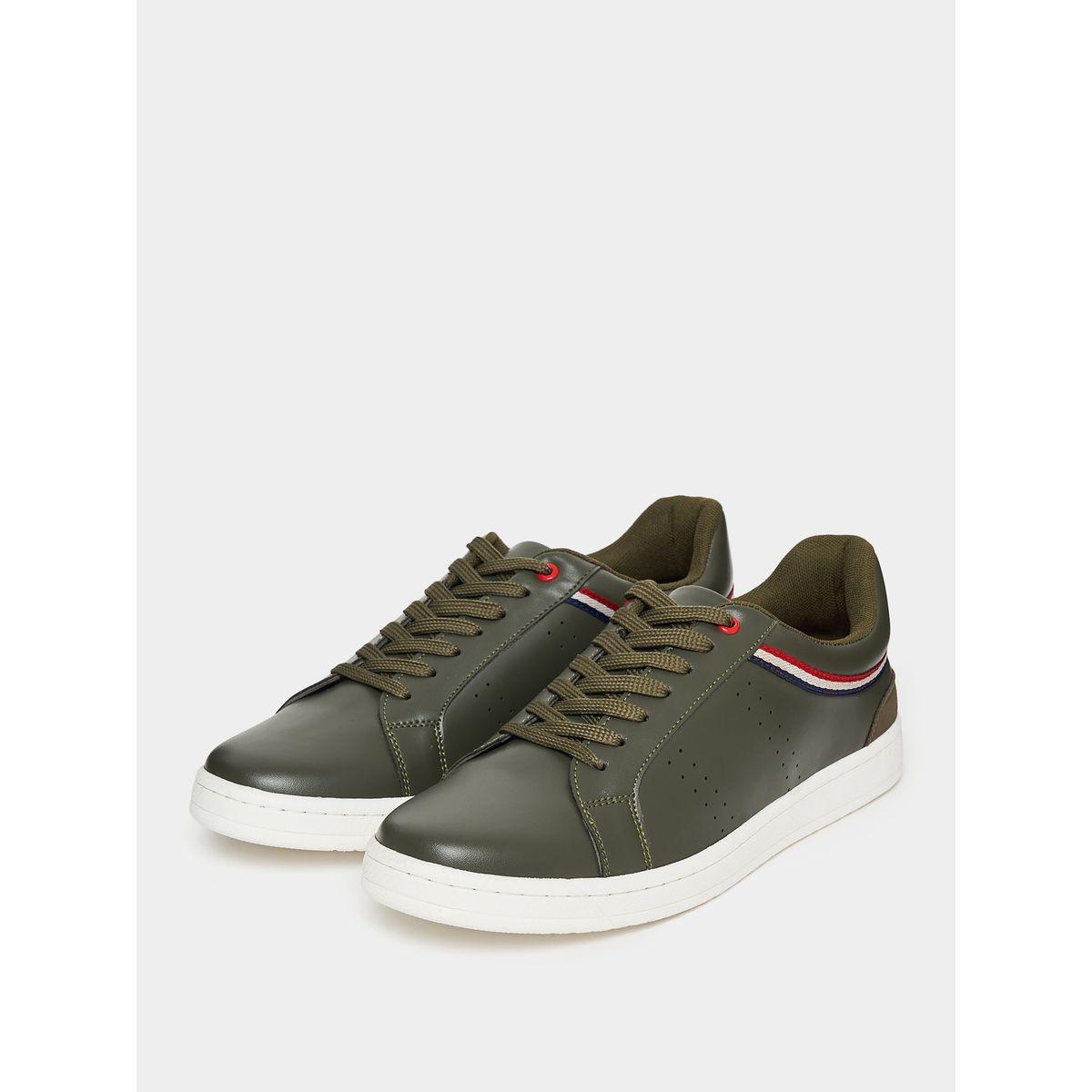 Styli Collar Stripe Lace Up Sneakers-men-shoes-sneakers-image-2