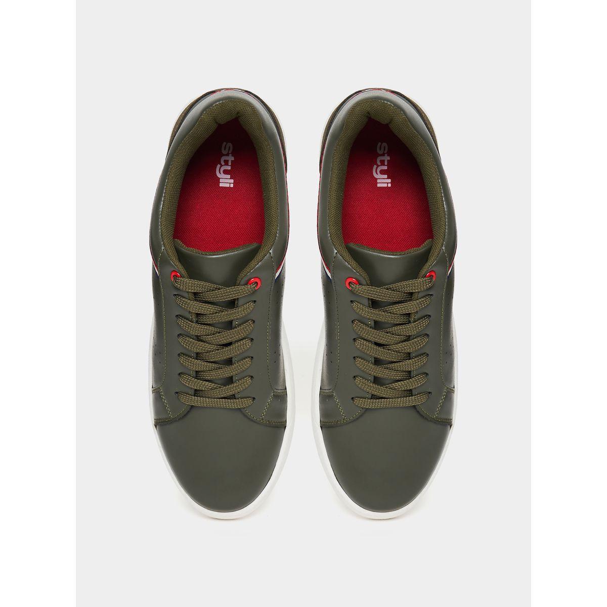 Styli Collar Stripe Lace Up Sneakers-men-shoes-sneakers-image-4