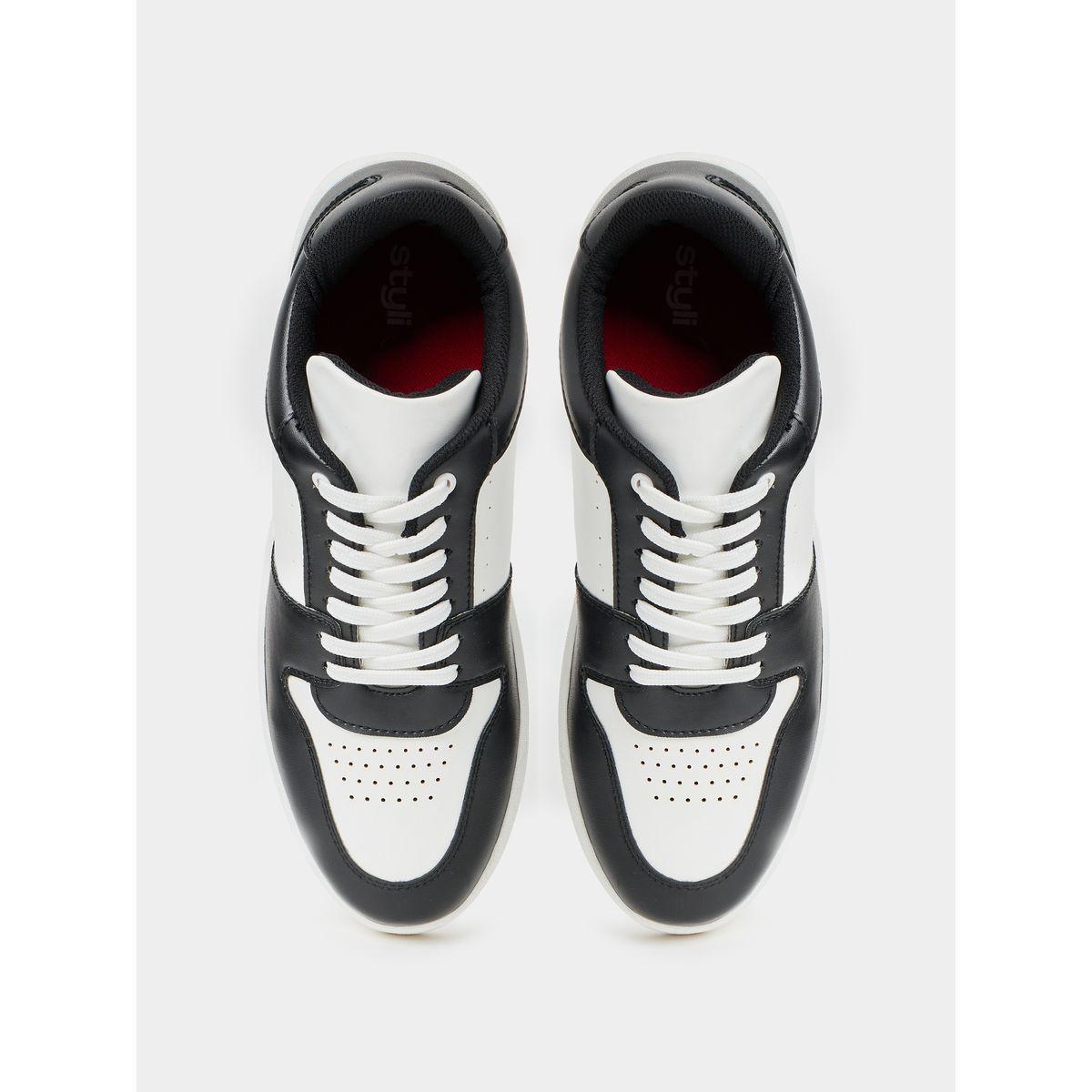 Styli Colorblock Panel Detail Lace Up Low Top Sneakers-men-shoes-sneakers-image-4